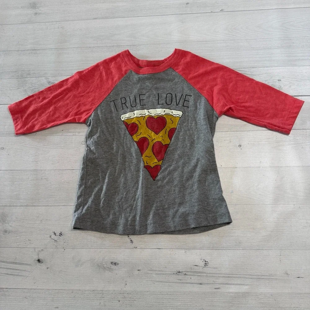 Rivet Apparel kids true love pepperoni pizza shirt 4T